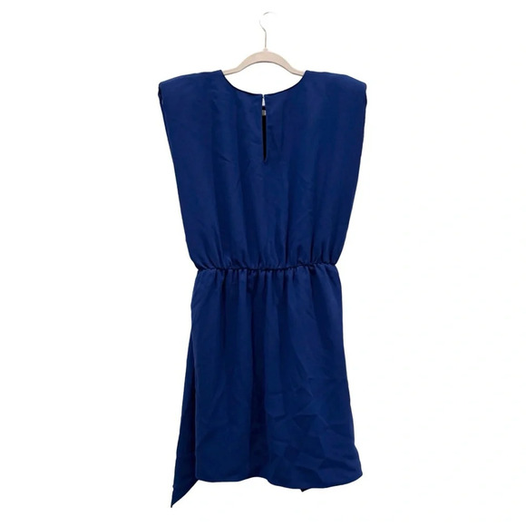 Amanda Uprichard Copeland Tie Front Mini Dress Ultramarine Royal Blue Size L - Picture 10 of 15